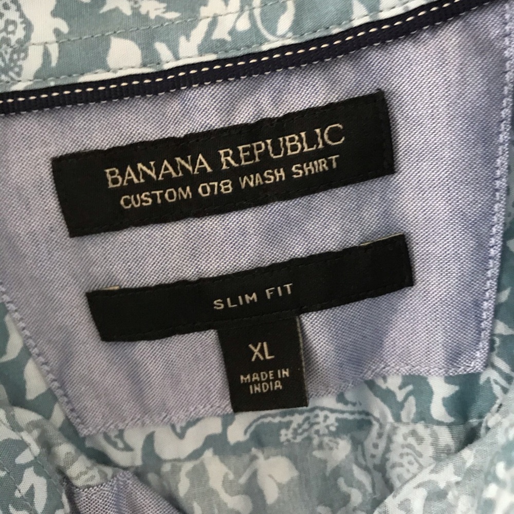 Patterned Blue Button Down - image 3